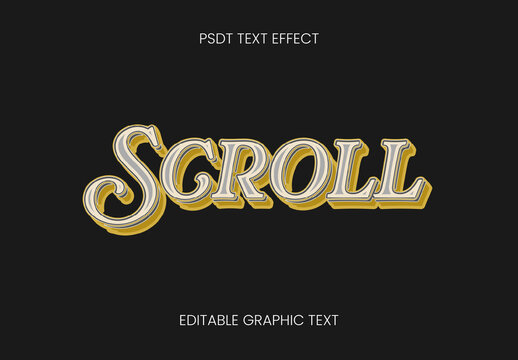 White And Gold Filigree Victorian Font Text Effect