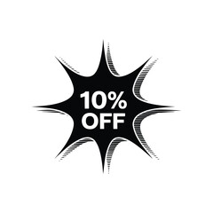 Black starburst 10 percent off sale discount graphic