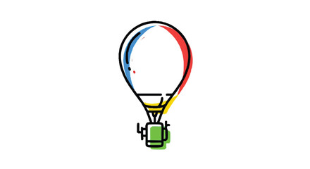 Obraz premium Weather balloon outline icon vector