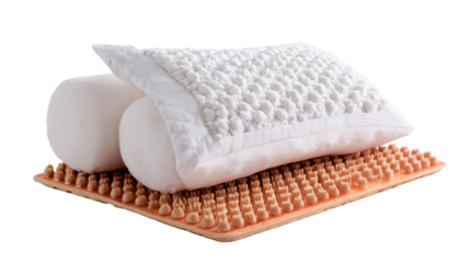 Acupressure Massage Mat and Pillow Set for Relaxation and Pain Relief on white background