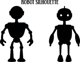 robot silhouette vector illustration, robot black symbol, robot icon
