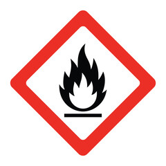 Flammable hazard symbol warning sign