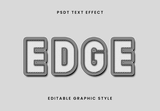 Black And White Black Outlined Text Effect Edge Bold Font
