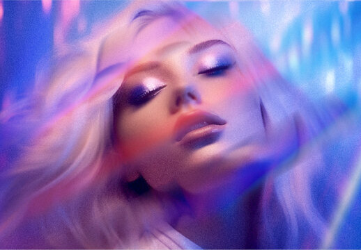 Purple And Blue Glass Reflection Photo Effect