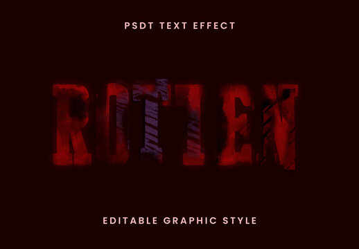 Red Grunge Eroded Text Effect Horror Dark Font