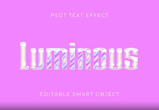 Violet Iridescent Holographic Foil Text Effect Pastel Shiny Font