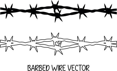 barbed wire silhouette vector, barbed wire line art, barbed wire outline