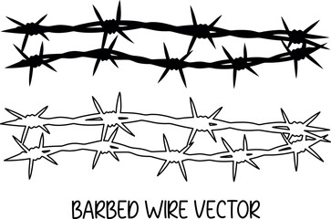 barbed wire silhouette vector, barbed wire line art, barbed wire outline