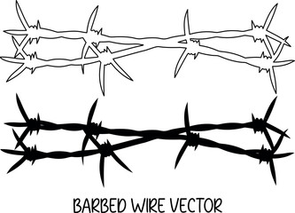 barbed wire silhouette vector, barbed wire line art, barbed wire outline