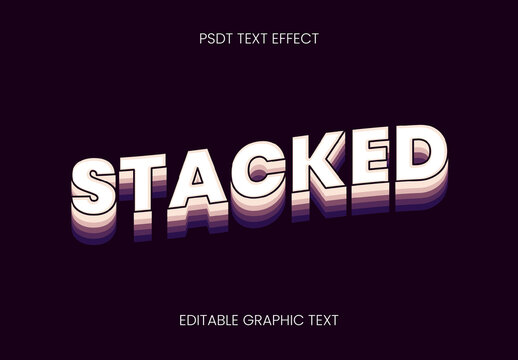White And Purple 3D Layered Text Effect Layer Stacked Retro Font