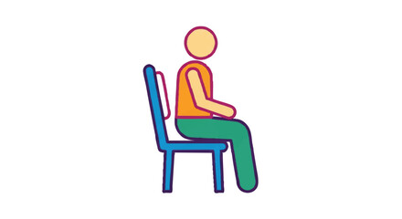Fototapeta premium Person sitting on chair outline icon vector