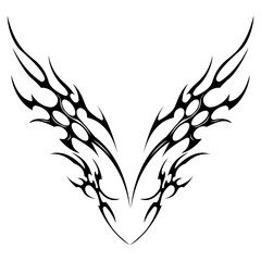 Abstract neo tribal element. Set of neo tribal shape. Aesthetic y2k cyber gothic style. Vector illustration.