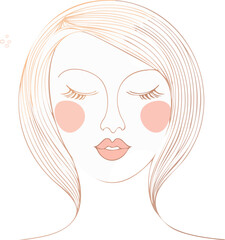 Minimal line face art — clean flowing continuous line with subtle AI pattern, modern conceptual vector illustration blending technology and emotion