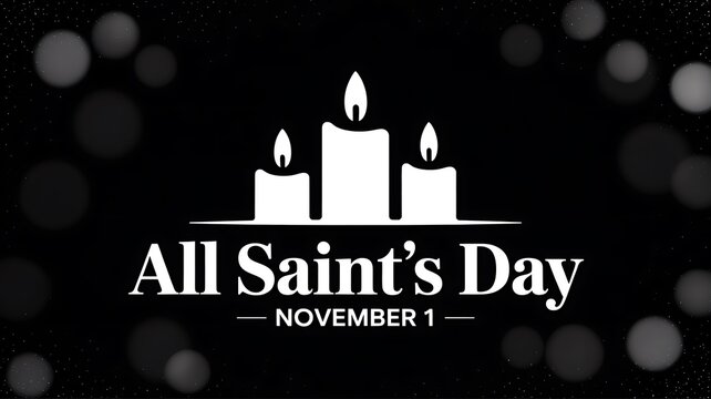 All saints day november 1 candles and bokeh background
