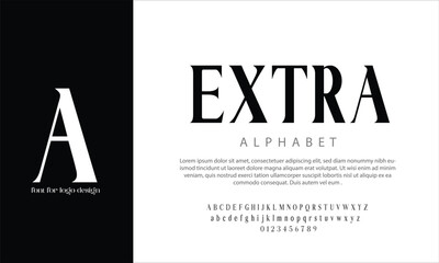 extra_serif vector alphabet font for logo design