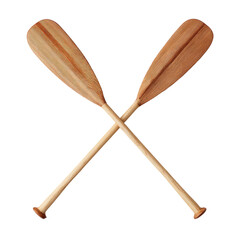 Two wooden oars are crossed against a black background, simulating a nautical emblem