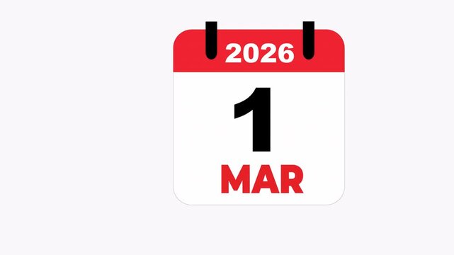 Calendar page featuring 1 march 2026, ideal for scheduling, planning, appointments, events, reminders, organization, time management concepts, and digital calendars.