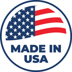 Made in USA Product Label Design with American Flag | Patriotic Seal for American-Made Products, Branding and Marketing Materials