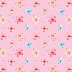 watercolor cute seamless floral pattern design