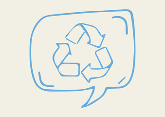 Blue Recycle Symbol Speech Bubble Recycling Paper