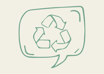 Green Recycle Symbol Speech Bubble Recycling Glass