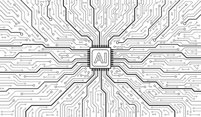 CPU Chip on Motherboard. Central Computer Processors CPU concept. Quantum computer large data processing database concept. Futuristic microchip processor. Digital chip.