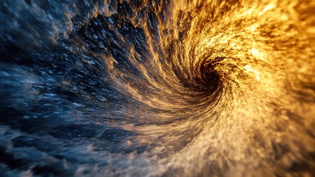 A close-up view of a spiral pattern created by water