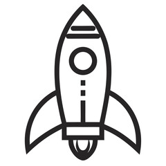 Rocket Icon Drawing Silhouette Line Art Vector Illustration in Minimalist One Line Style © graphics art 