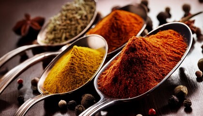 Spices On Spoons