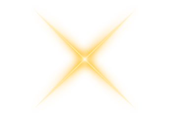 Radiant abstract bright star light burst with golden yellow glow and starburst flare creating futuristic neon glowing illumination and vibrant energy overlay effect on transparent background