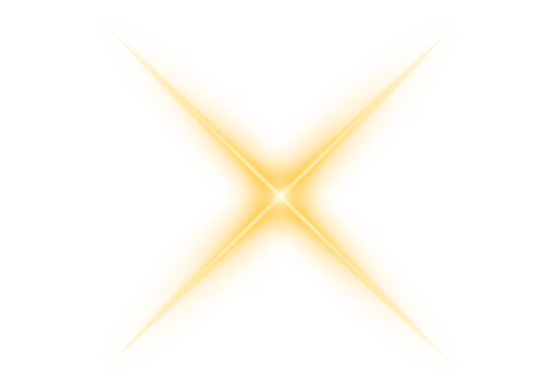 Radiant abstract bright star light burst with golden yellow glow and starburst flare creating futuristic neon glowing illumination and vibrant energy overlay effect on transparent background