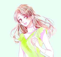 外出する女性　春イメージ