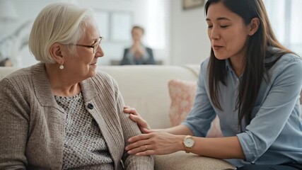 Empathetic female financial advisor offers personalized guidance and builds trust with a senior client during a supportive wealth management consul...