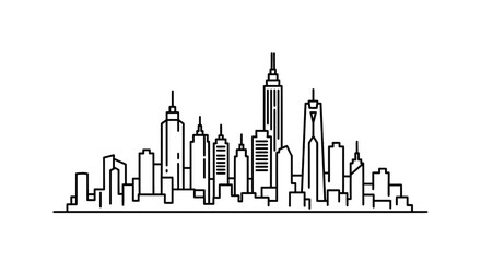 Fototapeta premium Abstract City Silhouette Against the Night Sky With Architectural Details