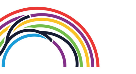 Obraz premium Abstract Colorful Rainbow Arc On Dark Canvas Displaying Unity And Diversity