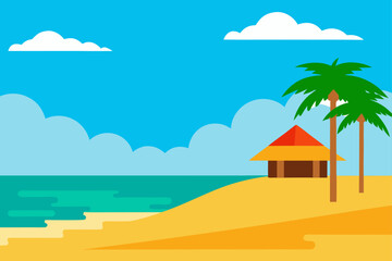 Obraz premium beach with palm trees