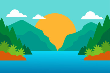 landscape with mountains