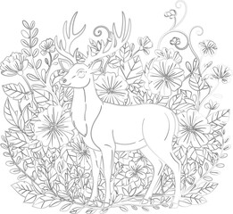 Delicate Leaf Outline Vector Illustration for Coloring Books and Botanical Designs with Clean Lines and Simple Shapes