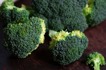 green fresh broccoli raw from farmers market