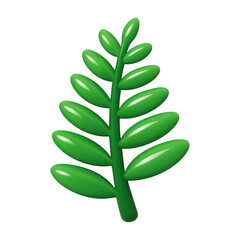 PNG Glossy green leaf illustration.
