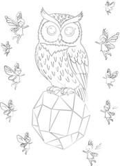 Monochrome Bee Illustration with Detailed Wings Ideal for Coloring Books and Educational Materials on Entomology and Insects