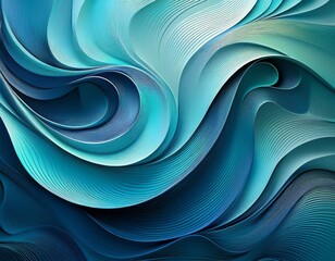 Fototapeta premium swirling abstract shapes with gradient tones of blue and teal