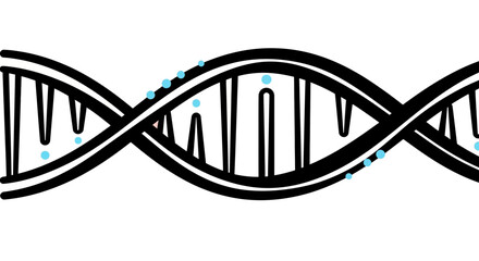 Abstract Genetic Helix: A Molecular Illustration on a Black Depict Background