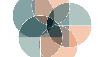 Abstract Geometric Graphic Design With Overlapping Circles in Various Earthy Tones
