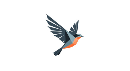 Fototapeta premium Abstract Geometric Illustration Of A Bird In Flight Against A Dark Field Background