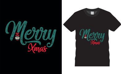 Merry Xmas Merry Christmas Typography vector illustration t shirt design