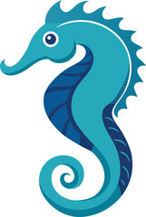 Naklejka premium Vector illustration of a cute cartoon sea snake character swimming with a seahorse in the ocean water