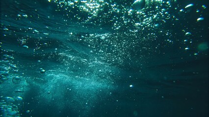 Glowing Turquoise Underwater Bubble Texture