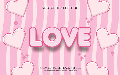 Love Heart Editable vector text font effect