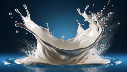 artful representation of milk splash transforming into a wave of yogurt and cream generative by ai
